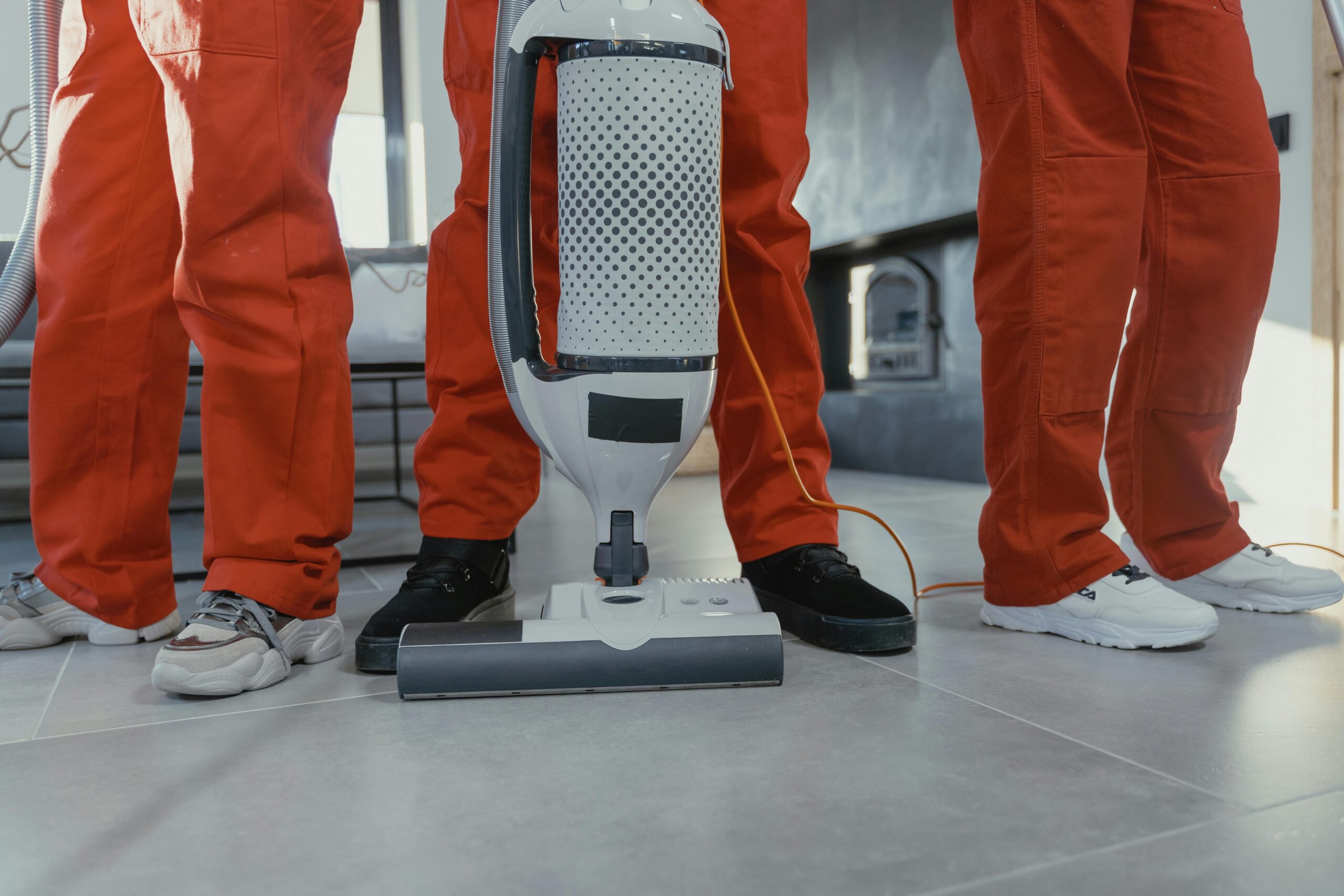 Vacuum and cleaning equipment ready for confirmed cleaning work